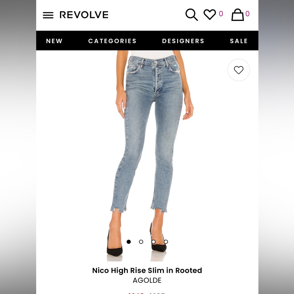 Agolde Nico high rise slim in rooted